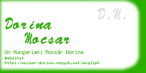 dorina mocsar business card