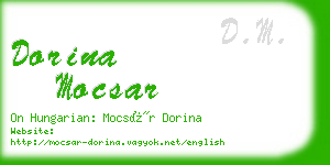 dorina mocsar business card
